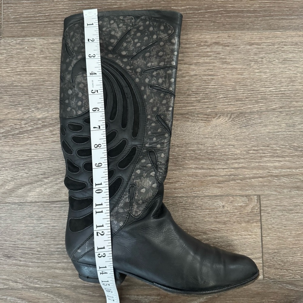 Tatiana Vintage Italian Leather Boots Patterned Size 38 US 7.5 - Picture 15 of 17